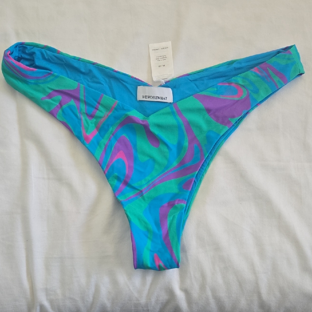 WeWoreWhat Turquoise Purple Pink Swirl Bikini Bottom
